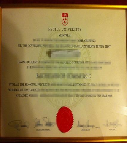 麦吉尔大学毕业证制作 McGill University Diploma