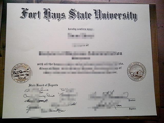 海斯堡州立大学毕业证制作 Fort Hays State University Diploma