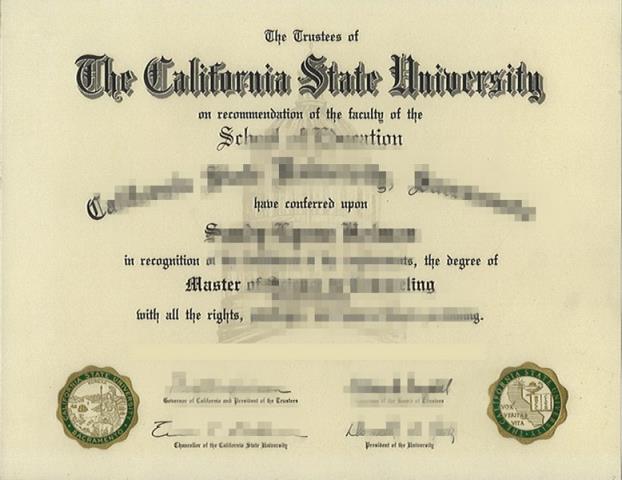 加利福尼亚州立大学奇科分校文凭模板书原件