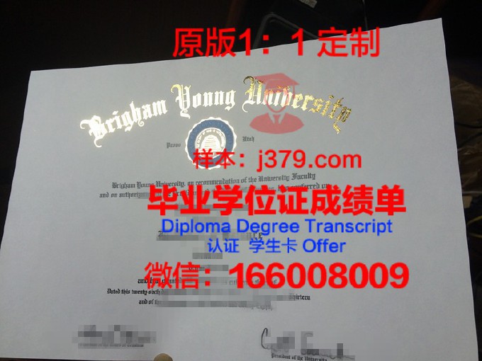 杨百翰大学diploma证书