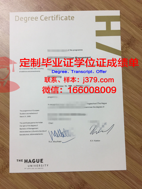 海牙应用科学大学毕业证高清图(海牙应用科技大学国家承认吗)