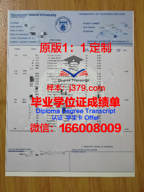 温哥华岛大学毕业证图片